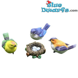 Birds with nest and eggs set - Smurfs Decoration Product - Smurf Not Included