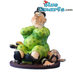 Women's Wrestling - Woman sitting on his Husband and broken plates - Parastone - 24 cm