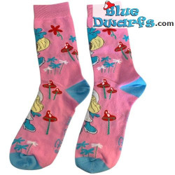 Puffetta con fiori - Rosa - Calzini da donna dei Puffi - Merchandising del film dei Puffi - Taglia 36-39