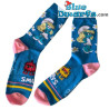 Smurfin met Bloemen - Lichtblauw - Smurfen Dames Sokken - Smurfen Film merchandise - Maat 40-43