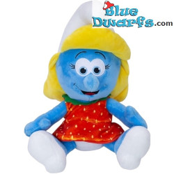Pitufina con vestido de fresa - Juguete de peluche pitufos - 23 cm