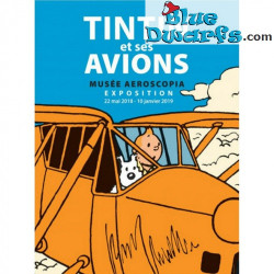 Tintin Postcard – Tintin and His Planes Aeroscopia Museum – Tintinimaginatio – 12.5x17.5 cm