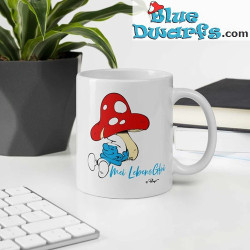 Pitufo bajo la seta - No lo pongas abajo - La taza oficial de Los Pitufos Porcelana - Bavaria Shop - 330 ml