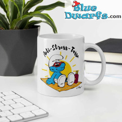 Luilaksmurf  – Anti Stress Herren – De officiële Smurfenmok – Porselein – Bavaria Shop – 330 ml