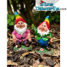 Dwarfs with rainbow colour Hats - Naughty Dwarfs figurines - Polyresin - 16,5 cm