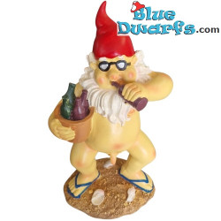 Nain avec un seau rempli de bouteilles de bière – Figurines de Nains Coquins – Polyrésine – 28 cm