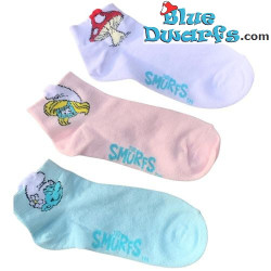 3 Chaussettes Schtroumpfs - Schtroumpfette, Coquet Schtroumpf et Champignon - Chaussettes d’Entraînement - Taille 35-38