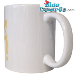 Pitufo Grafitero con Cuerda - Scheiß da nix - La taza oficial de los Pitufos - Porcelana - Bavaria Shop - 330 ml