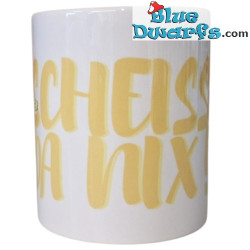 Puffo Graffiti con Corda - Scheiß da nix - La tazza ufficiale dei Puffi - Porcellana - Bavaria Shop - 330 ml
