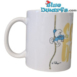 Schtroumpf Graffiti avec Corde - Scheiß da nix - La tasse officielle des Schtroumpfs - Porcelaine - Bavaria Shop - 330 ml