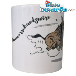 Puffo Arrabbiato con Cinghiale - Himmeorschundzwirn - La tazza ufficiale dei Puffi - Porcellana - Bavaria Shop - 330 ml