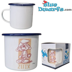 Pitufo Gruñón - Zefix - La taza oficial de los Pitufos - Camping al aire libre - Tienda de Baviera - 350 ml