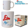 Schlumpf unter dem Pilz – Nicht abstellen - Die offizielle Schlumpf-Tasse Porzellan – Bavaria Shop – 330 ml