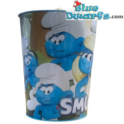 Cubo de palomitas de Los Pitufos – Metal – Merchandising de la película Los Pitufos – Interior azul claro – 2025 – 21 cm