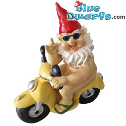 Dwarf sitting on a motorbike - Naughty Dwarfs figurines - Polyresin - 28 cm