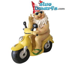 Dwarf sitting on a motorbike - Naughty Dwarfs figurines - Polyresin - 28 cm