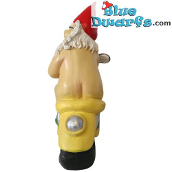 Zwerg sitzend auf einem Motorrad – Freche Zwergenfiguren – Polyresin – 28 cm