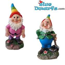 Nani con cappelli dai colori arcobaleno – Statuine di Nani Birichini – Poliresina – 16,5 cm