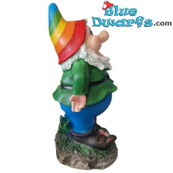 Kabouters met regenboogkleurige mutsen – Ondeugende Kabouter Beeldjes – Polyresin – 16,5 cm