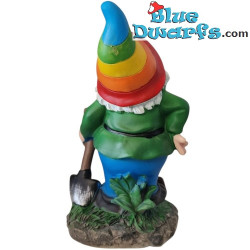 Kabouters met regenboogkleurige mutsen – Ondeugende Kabouter Beeldjes – Polyresin – 16,5 cm
