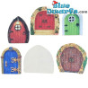 1x Puerta de la Aldea de los Pitufos Seleccionada al Azar - Producto de Decoración de los Pitufos - Pitufo No Incluido - 10 cm