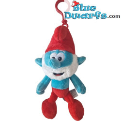 Papa Schtroumpf - Peluche Schtroumpf avec clip - 12 cm