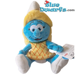 Schtroumpfette avec une robe à l'ananas - Jouet en peluche schtroumpf - 15 cm