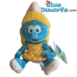 Pitufina con vestido de piña - Juguete de peluche pitufos - 15 cm