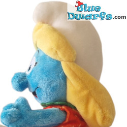 Smurfin met aardbeienjurk - Smurfen knuffel - 15 cm