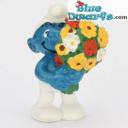 20469: Pitufo con ramo de flores (pintura brillante, 2001)