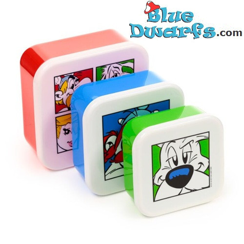 Asterix, Obelix, Idefix – Set mit 3 Brotdosen – Asterix und Obelix Merchandise – M/L/XL