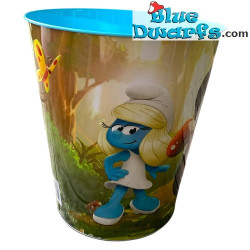 Cubo de palomitas de Los Pitufos – Metal – Merchandising de la película Los Pitufos – Interior azul claro – 2025 – 21 cm
