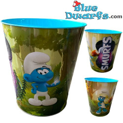 Smurfs Popcorn Bucket – Metal – Smurfs Movie Merchandise – Light Blue inside – 2025 – 21 cm