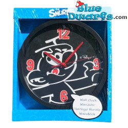 Pitufo Fortachón – Reloj de pared de Los Pitufos – Negro – 25 cm