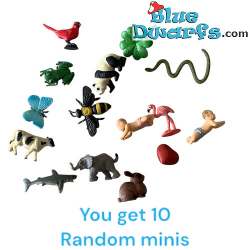10 Figurines Safari Mini au Hasard – Good Luck Minis – 2–2,5 cm