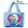 Sac à main en peluche Schtroumpfette - Cœur brodé - Produits dérivés du film Les Schtroumpfs - 18x8x24 cm