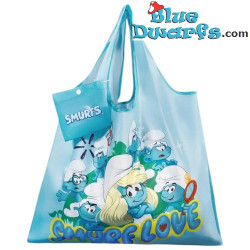 Bolsa plegable de los Pitufos - Pequeña bolsa de almacenamiento - Smurf Love - Película de los Pitufos - 44x58 cm