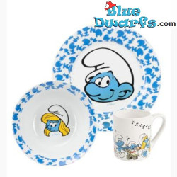 Smurf Tableware Set - Smurfette bowl, Smurf Plate and The Smurfs Mug The Smurfs - 320 ML