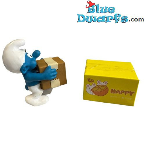 3x Boîtes en carton - Décoration Schtroumpfs - Schtroumpf non inclus - 4x2,5x3 cm