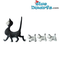 De Promenade - Moederkat met Kittens - Dubout Kat Beeldje - Parastone - 12 cm