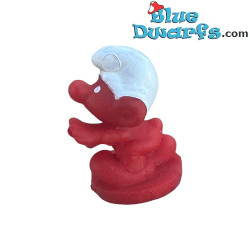 Schlafwandelnder Mini-Schlumpf - Vintage Schlümpfe - Comansi - Rot - +/- 2 cm