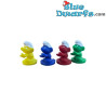 Set de 4 Mini Schtroumpfs Somnambules - Schtroumpfs Vintage - Comansi - Jaune, Vert, Rouge et Bleu - +/- 2 cm