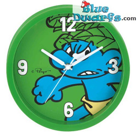 Jungle Smurf wall clock (+/- 25 cm)