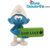 20829: Smurf with sign: "Good Luck" (2021) - Schleich - 5,5cm