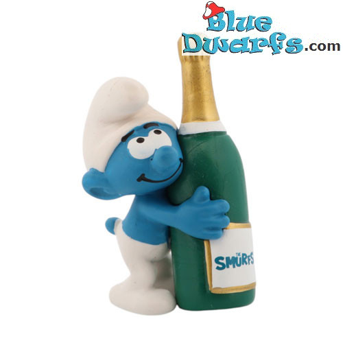 20821: Puffo con bottiglia di champagne (2020) - Schleich - 5,5cm