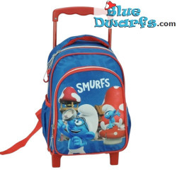 Pitufo Filósofo y Pitufo - Mochila escolar de Los Pitufos con ruedas - Vuelta al cole con Los Pitufos - 30 cm
