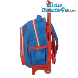 Pitufo Filósofo y Pitufo - Mochila escolar de Los Pitufos con ruedas - Vuelta al cole con Los Pitufos - 30 cm