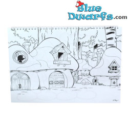 Papa Smurf, Brainy Smurf and Smurfette - Smurf Sketchbook - Back to School with The Smurfs - 40 sheets