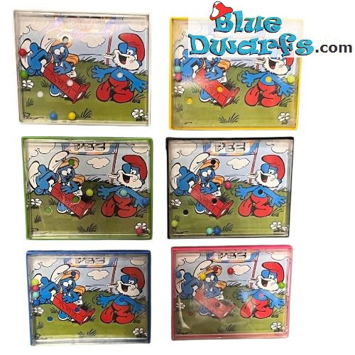 Mini juego - Los Pitufos - con minibolas - PEZ - 6 piezas - 9x7cm