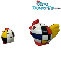 Gallo y Gallina - Ménagerie Géométrique Figura - Piet Mondrian - Parastone - +/- 4,6 cm